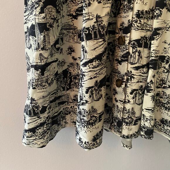 Marine Layer Camilla Dress Mini Black White City Print Tropical Women's Large - Picture 6 of 11